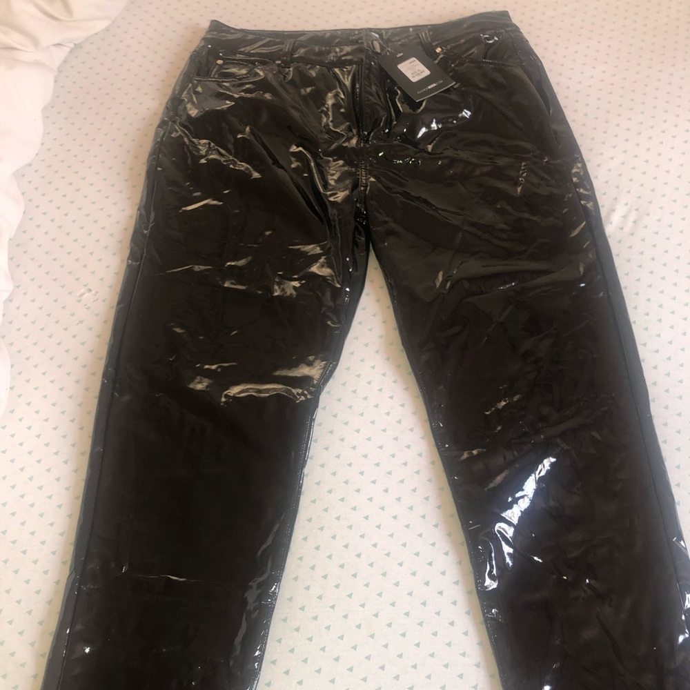 Faux leather pants